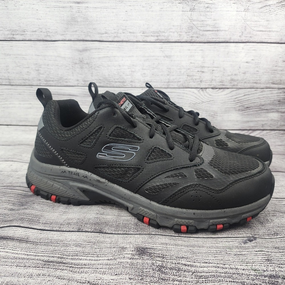 SKECHERS Men's 10.5 Wide Fit Hillcrest Trail Shoe 237265W Black/Charcoal